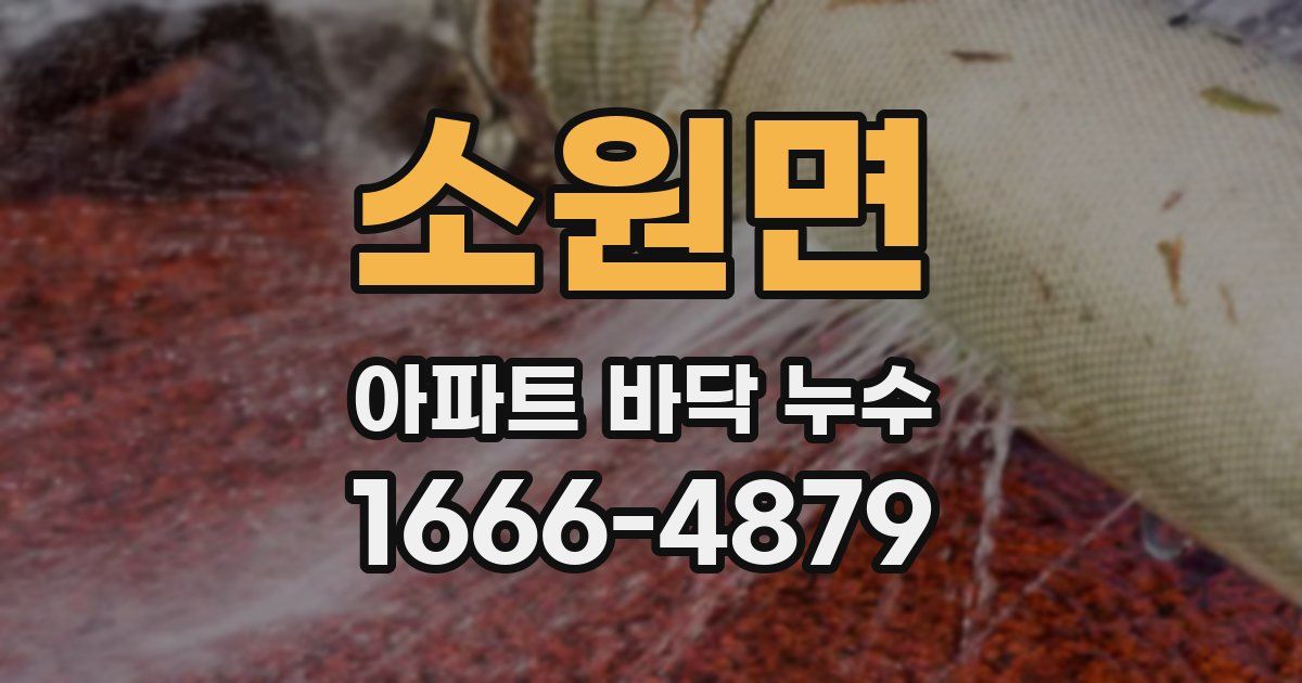 소원면 아파트 바닥 누수