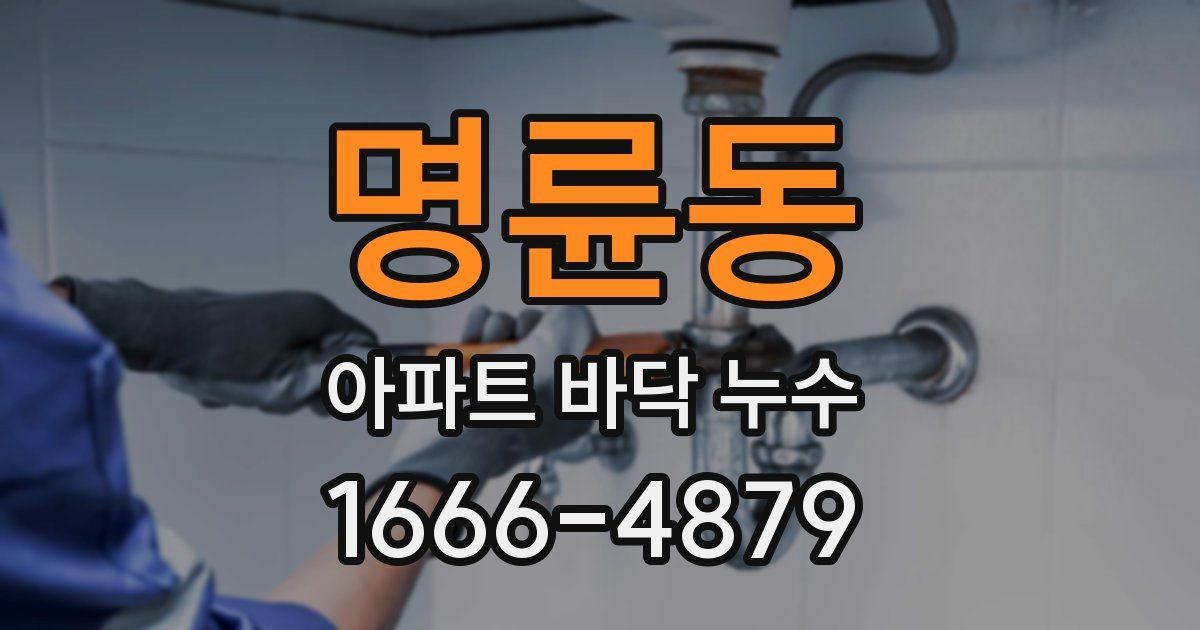 명륜동 아파트 바닥 누수