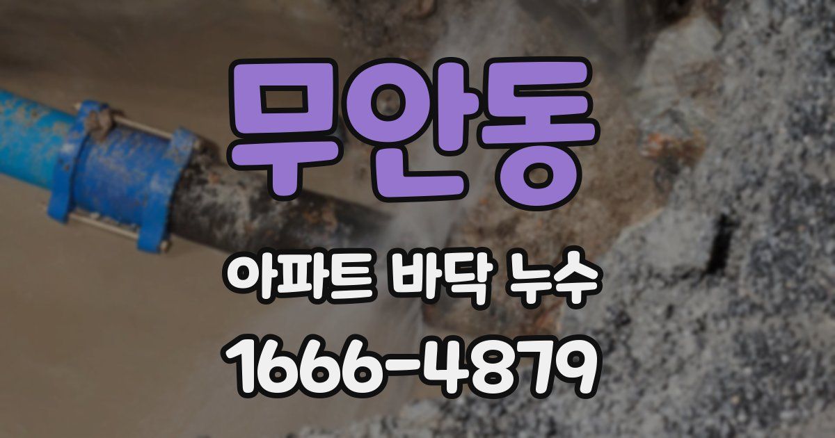 무안동 아파트 바닥 누수