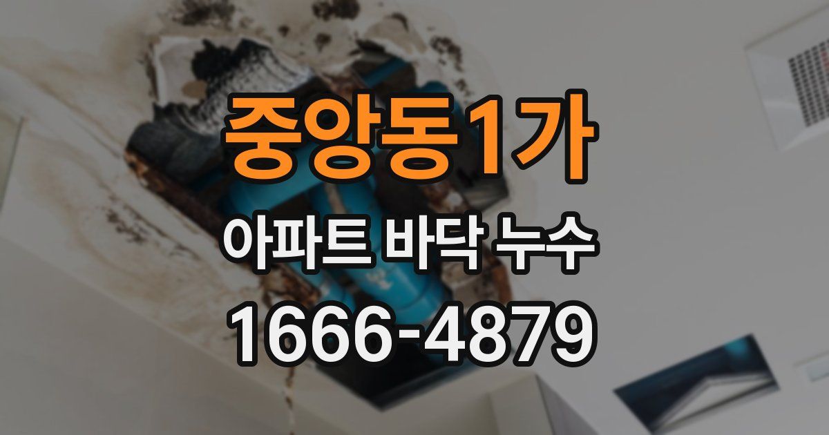 중앙동1가 아파트 바닥 누수