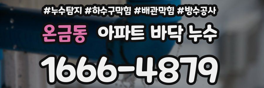 온금동 아파트 바닥 누수