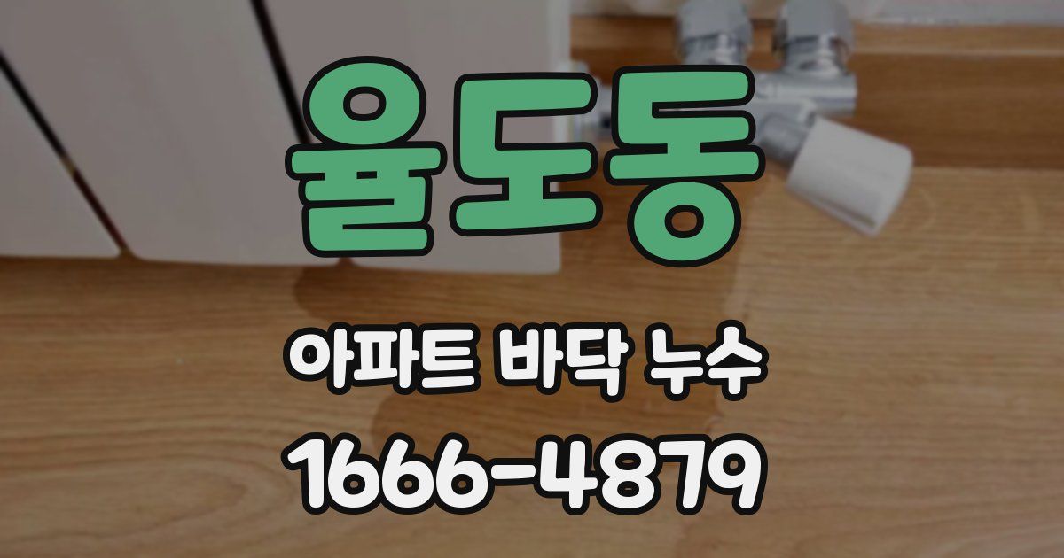 율도동 아파트 바닥 누수