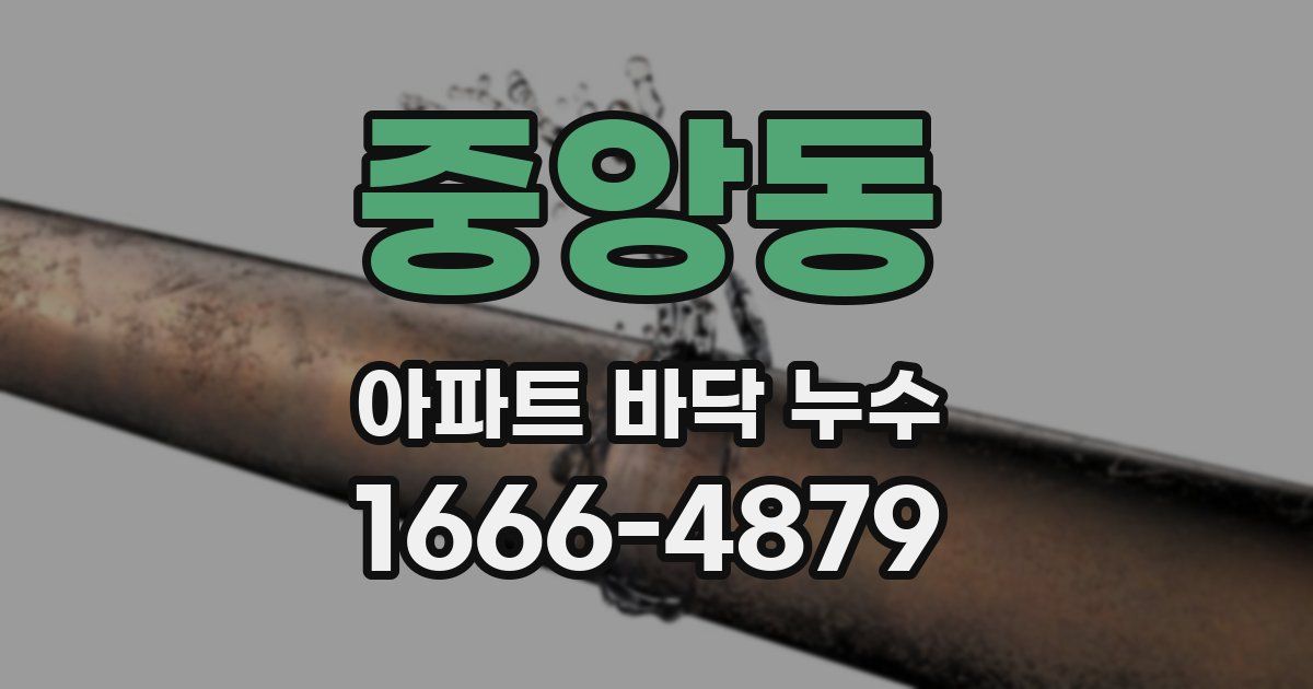 중앙동 아파트 바닥 누수