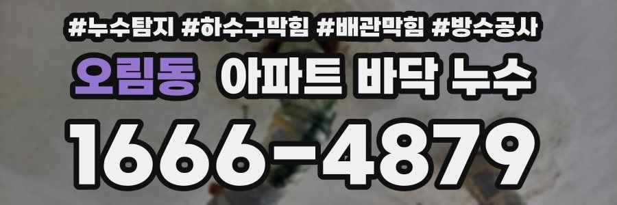 오림동 아파트 바닥 누수