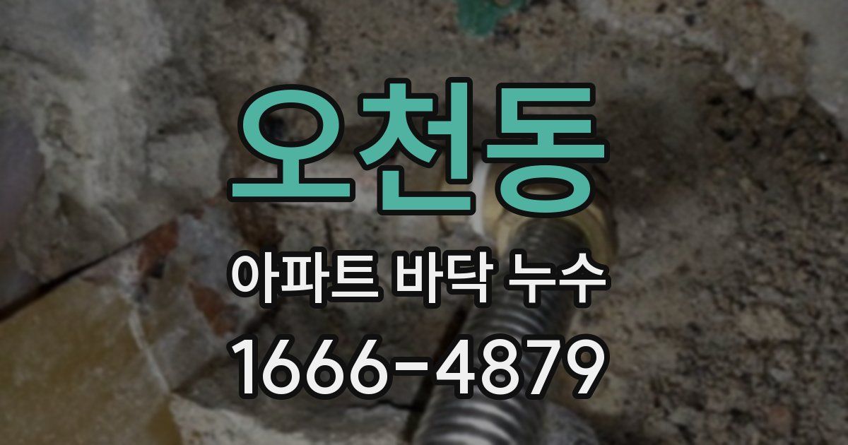 오천동 아파트 바닥 누수