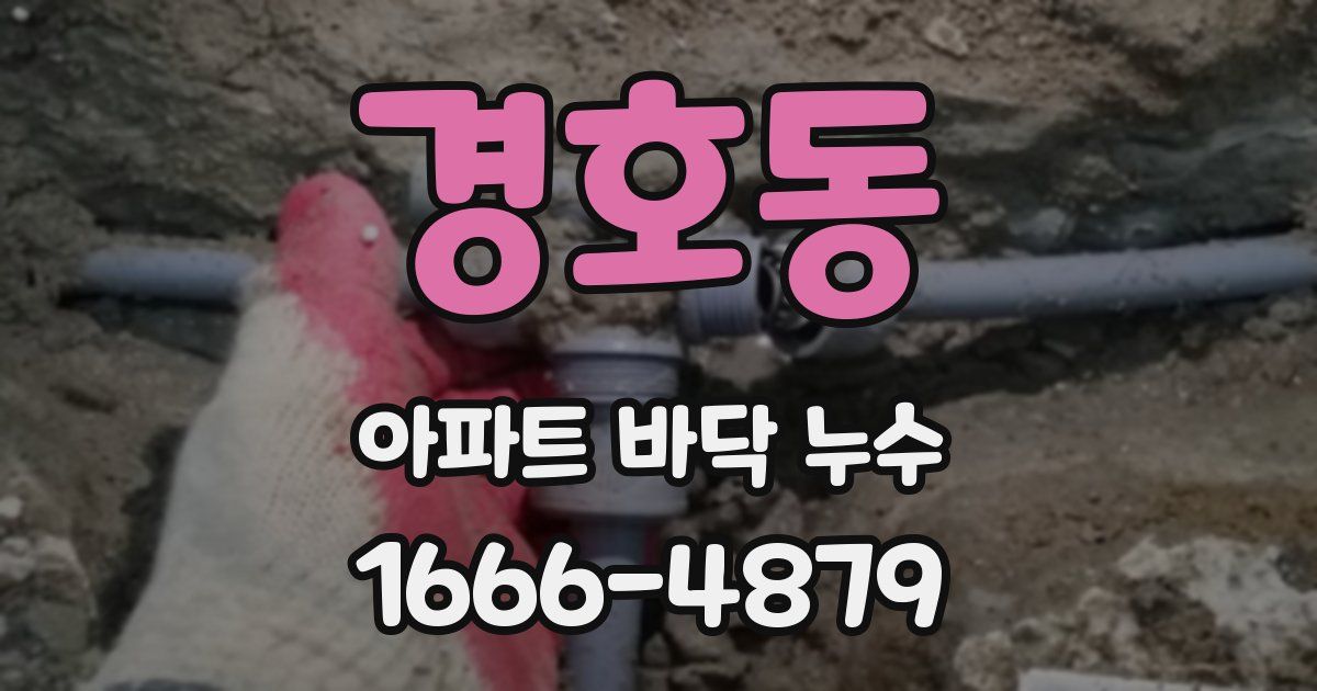 경호동 아파트 바닥 누수
