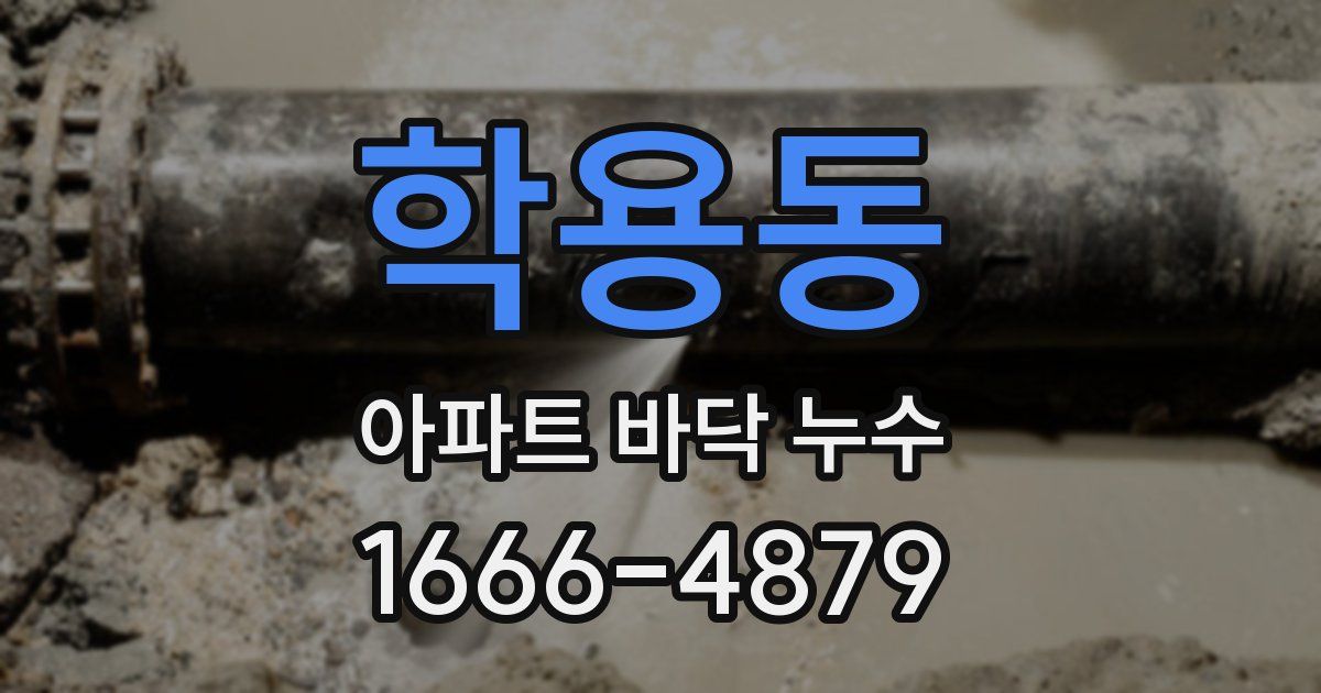 학용동 아파트 바닥 누수