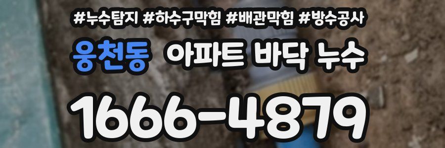 웅천동 아파트 바닥 누수