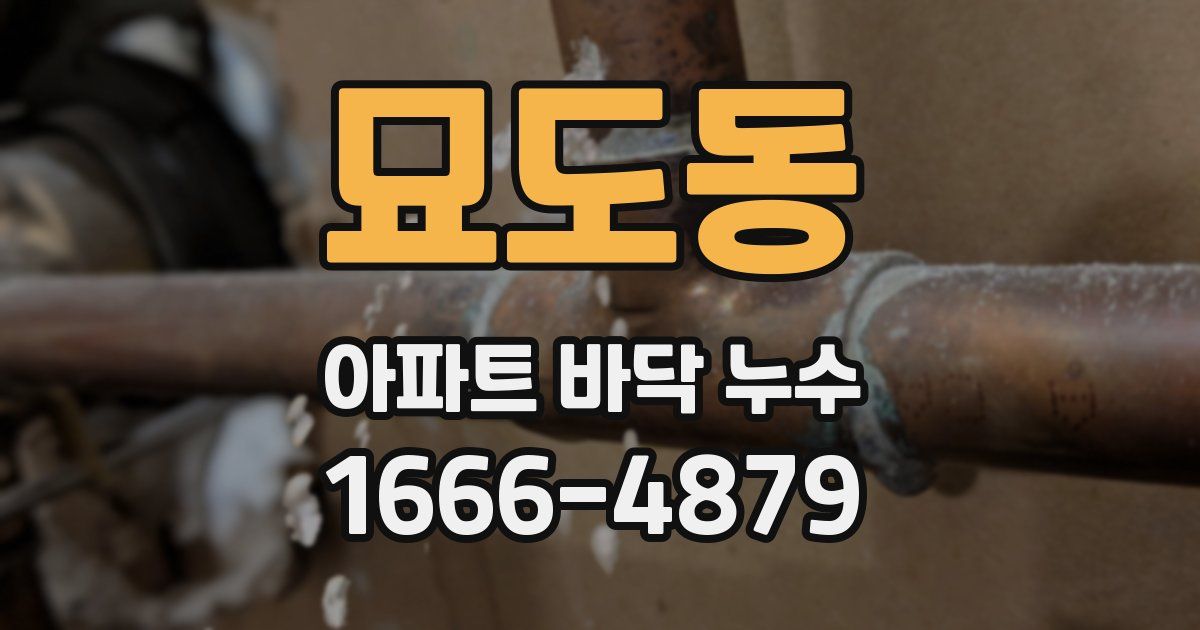 묘도동 아파트 바닥 누수