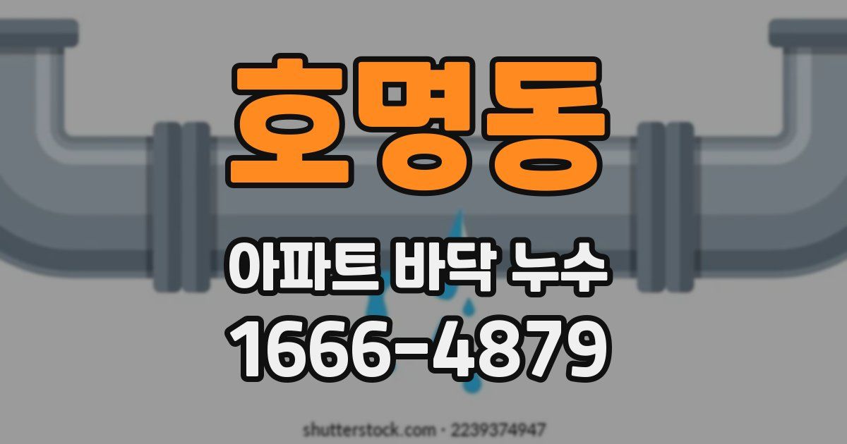 호명동 아파트 바닥 누수