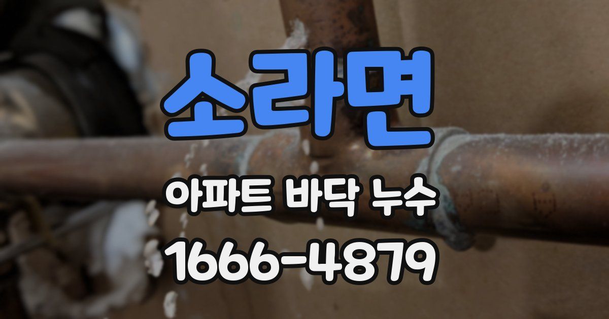 소라면 아파트 바닥 누수