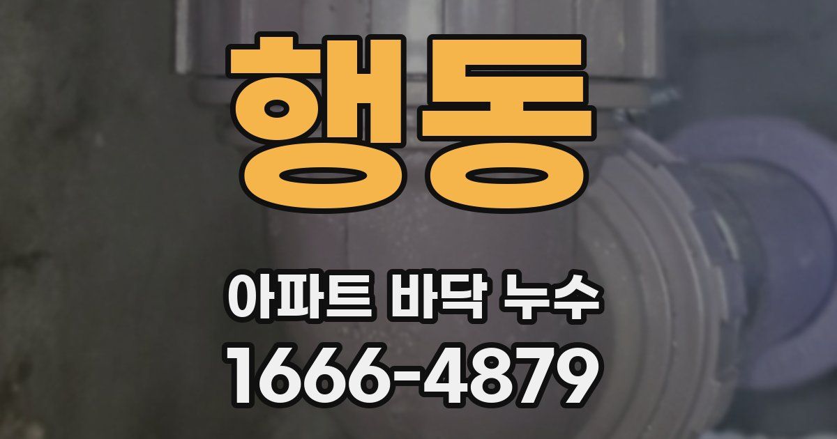 행동 아파트 바닥 누수
