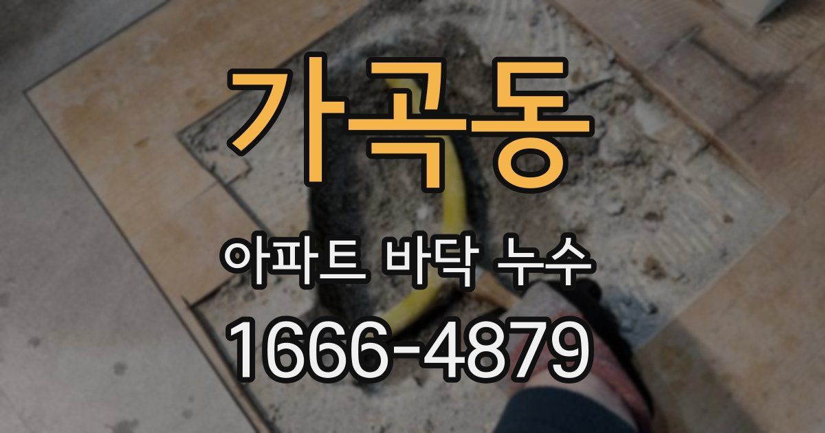 가곡동 아파트 바닥 누수