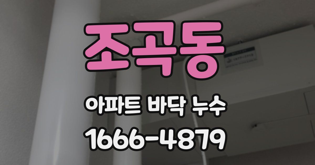 조곡동 아파트 바닥 누수