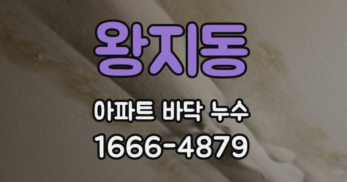 왕지동 아파트 바닥 누수