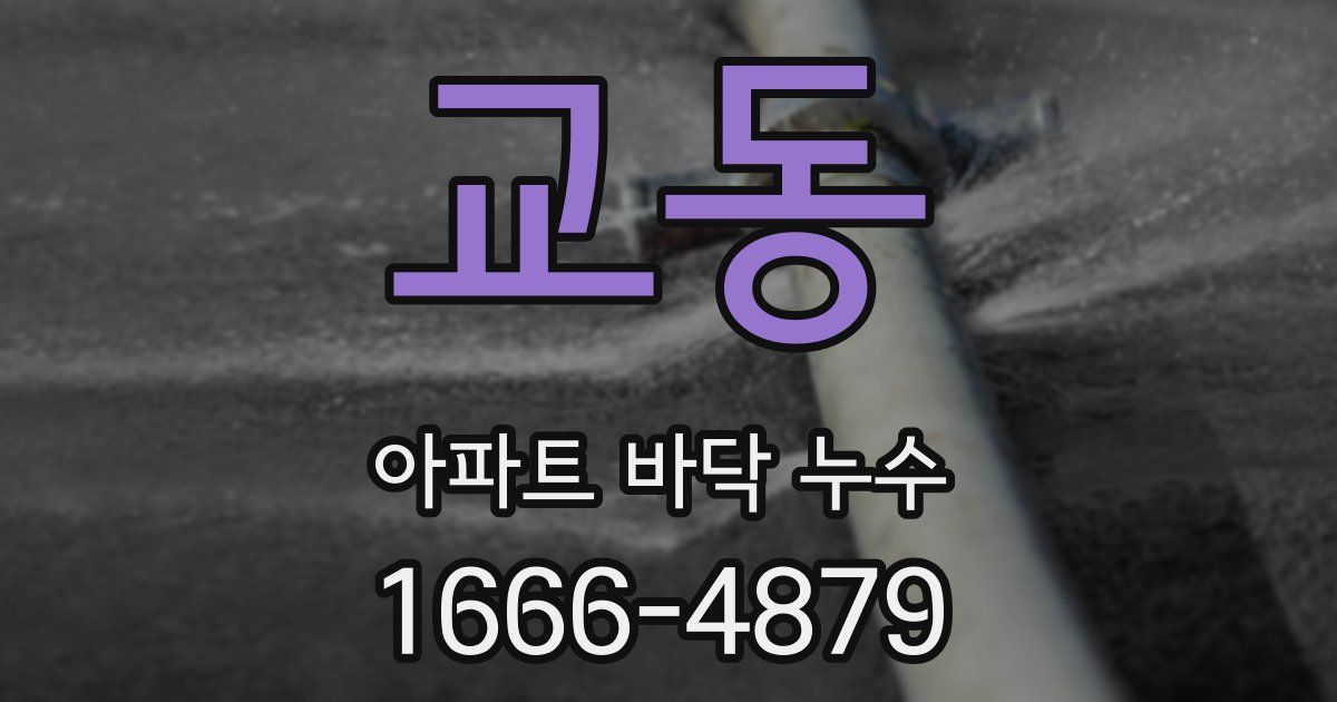 교동 아파트 바닥 누수