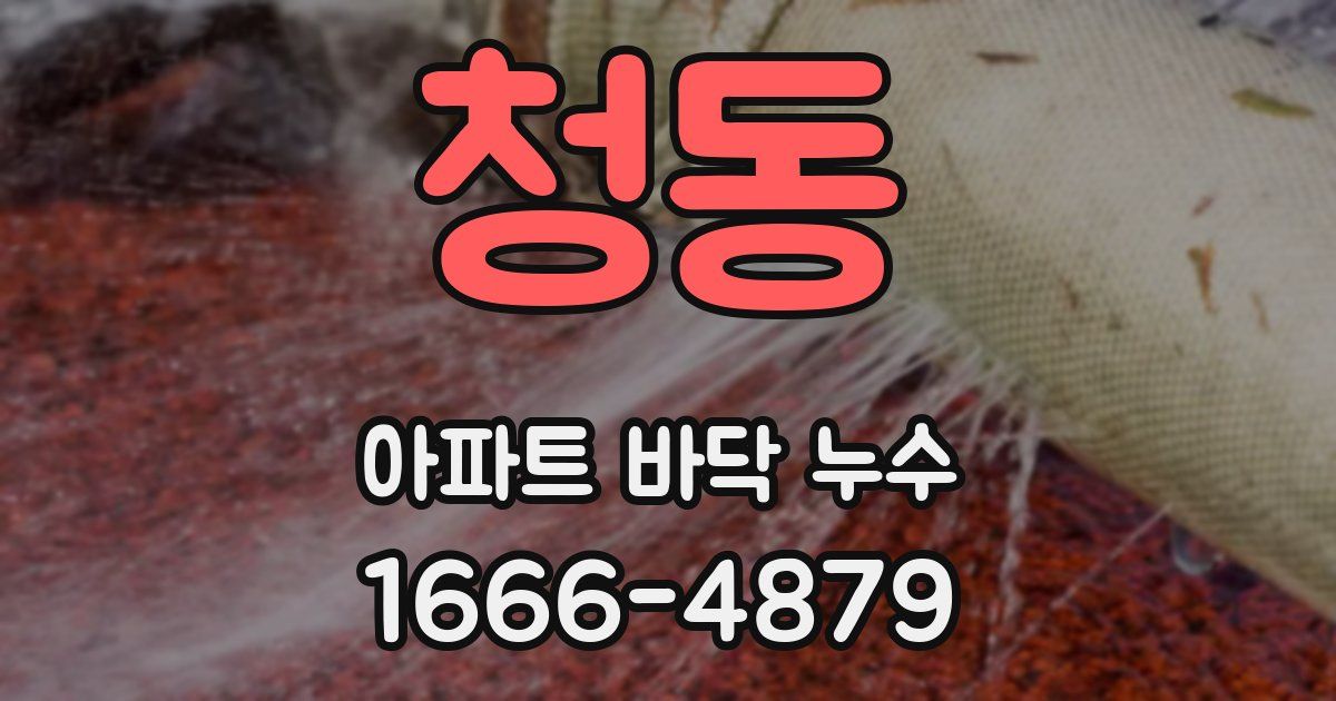 청동 아파트 바닥 누수