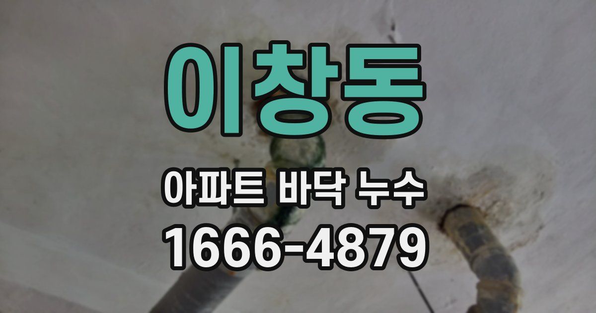 이창동 아파트 바닥 누수