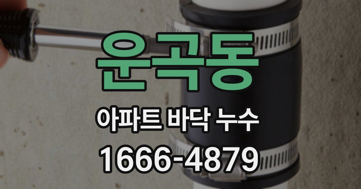 운곡동 아파트 바닥 누수