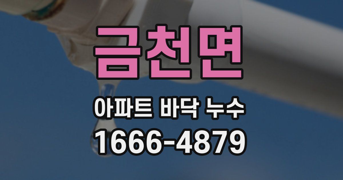 금천면 아파트 바닥 누수