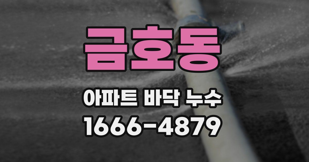 금호동 아파트 바닥 누수