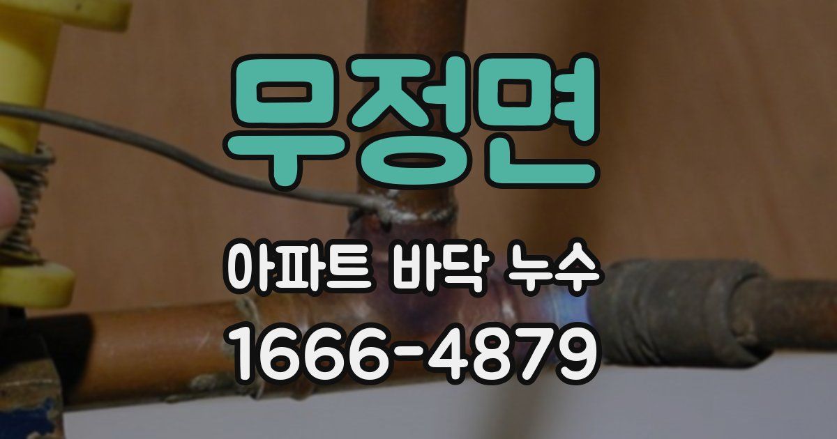 무정면 아파트 바닥 누수