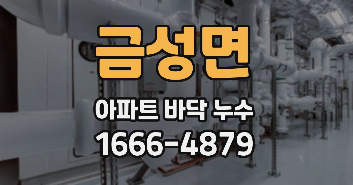 금성면 아파트 바닥 누수