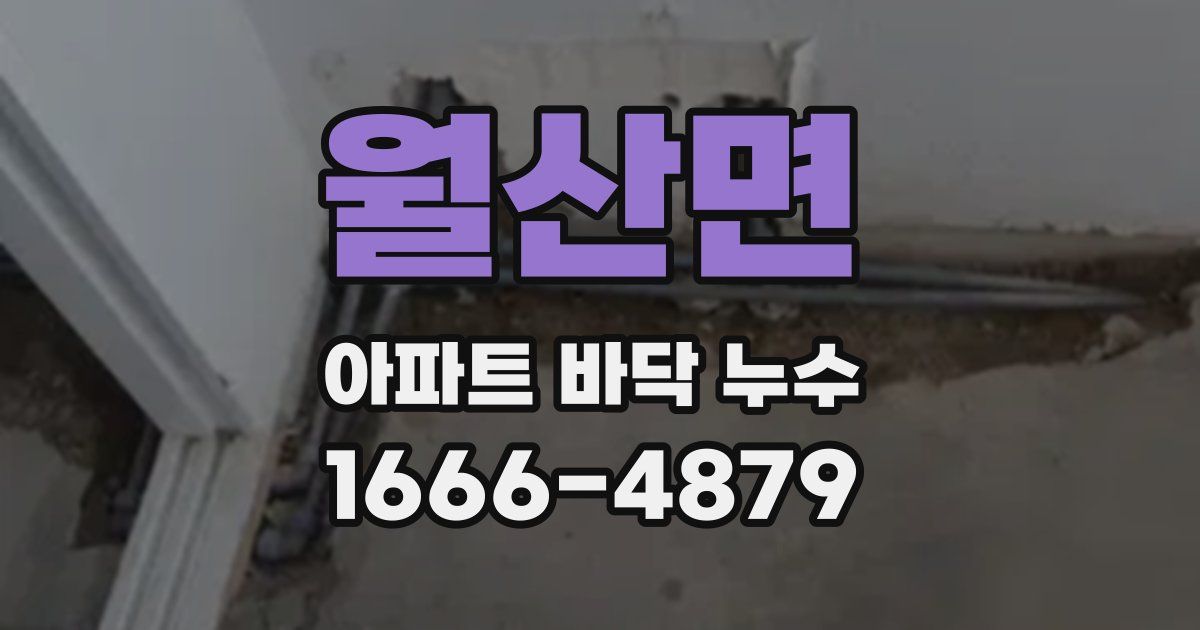 월산면 아파트 바닥 누수