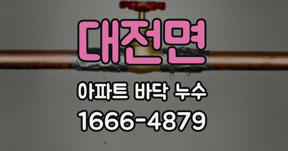 대전면 아파트 바닥 누수