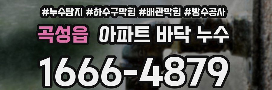 곡성읍 아파트 바닥 누수