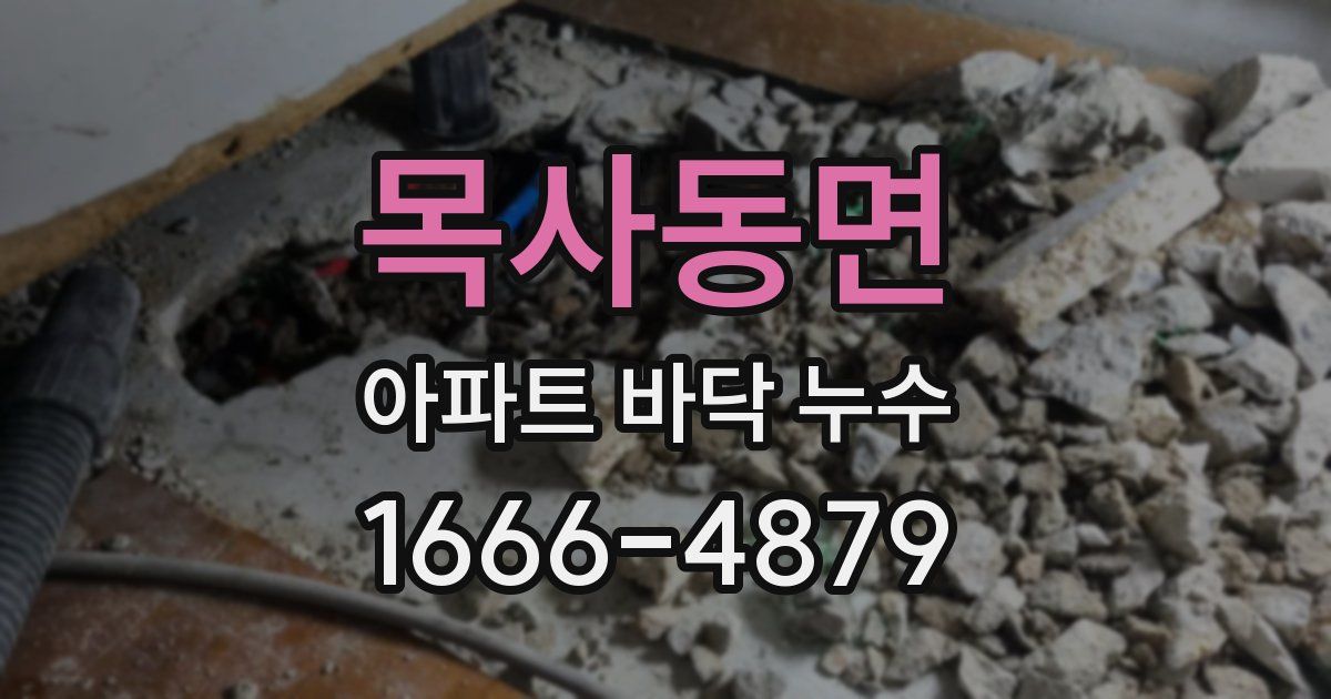 목사동면 아파트 바닥 누수