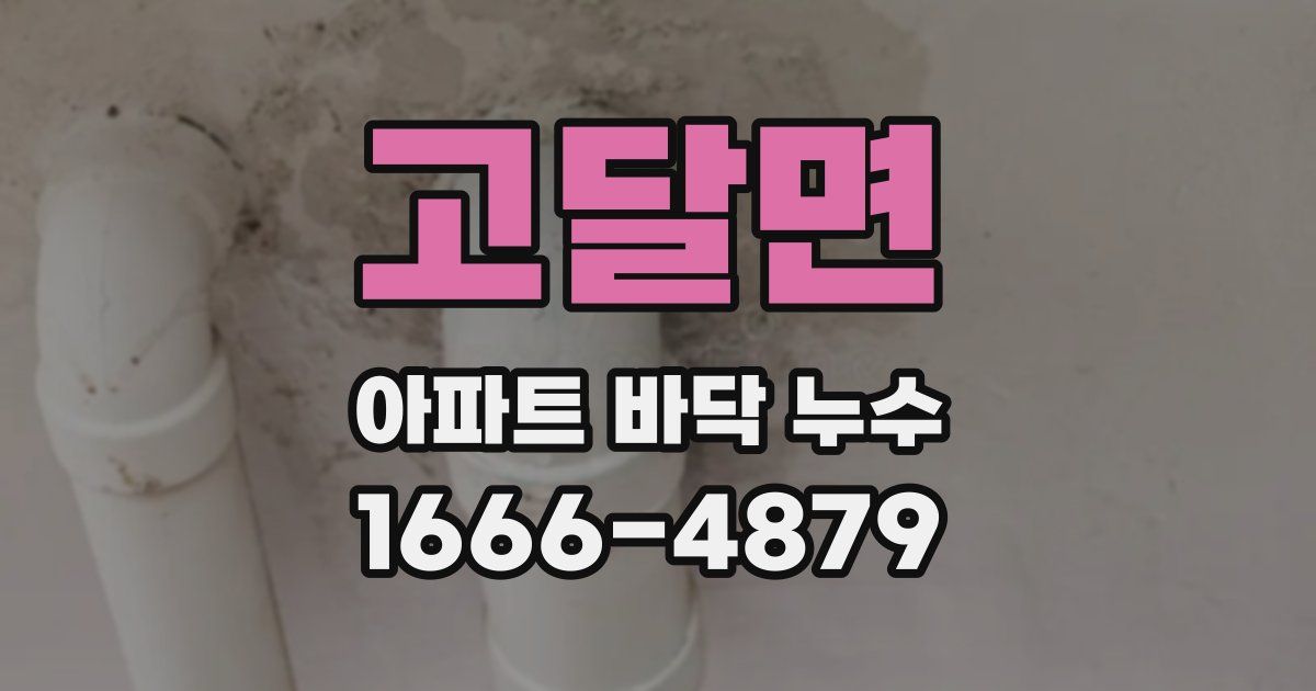 고달면 아파트 바닥 누수
