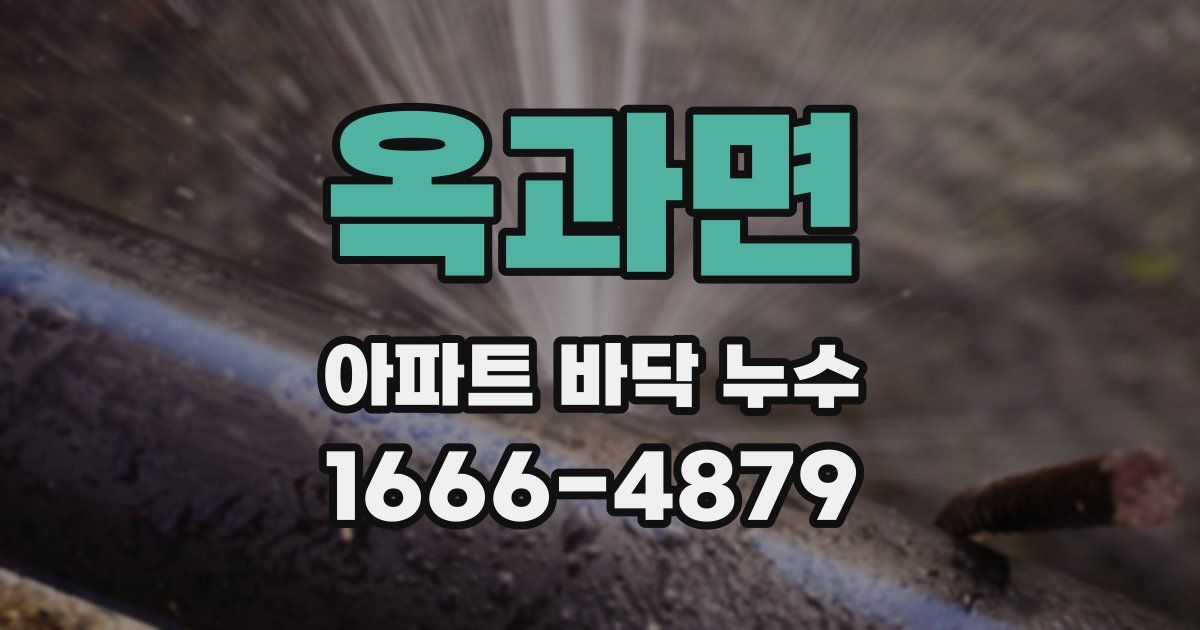 옥과면 아파트 바닥 누수