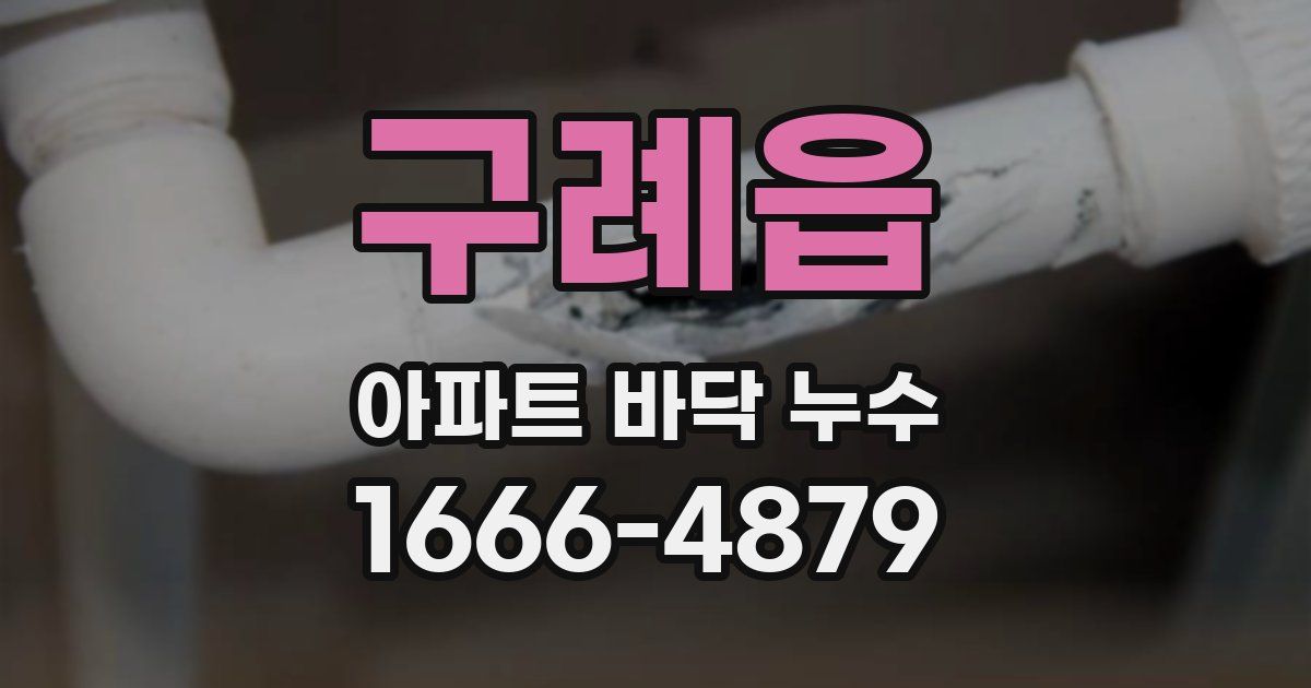 구례읍 아파트 바닥 누수