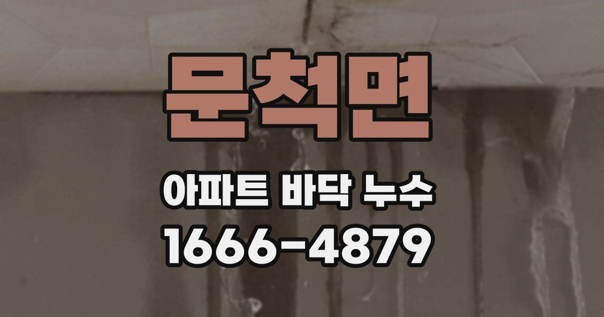 문척면 아파트 바닥 누수