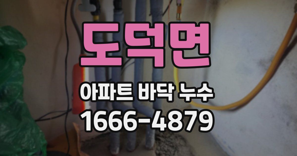 도덕면 아파트 바닥 누수
