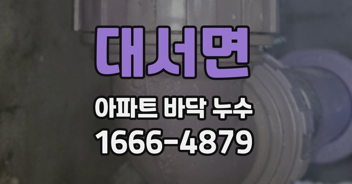 대서면 아파트 바닥 누수