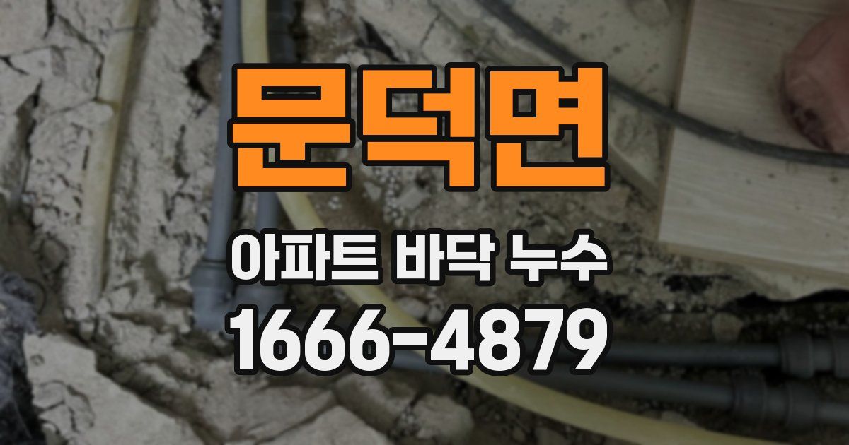 문덕면 아파트 바닥 누수