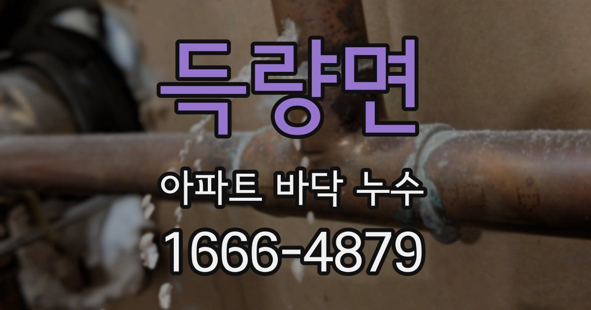 득량면 아파트 바닥 누수