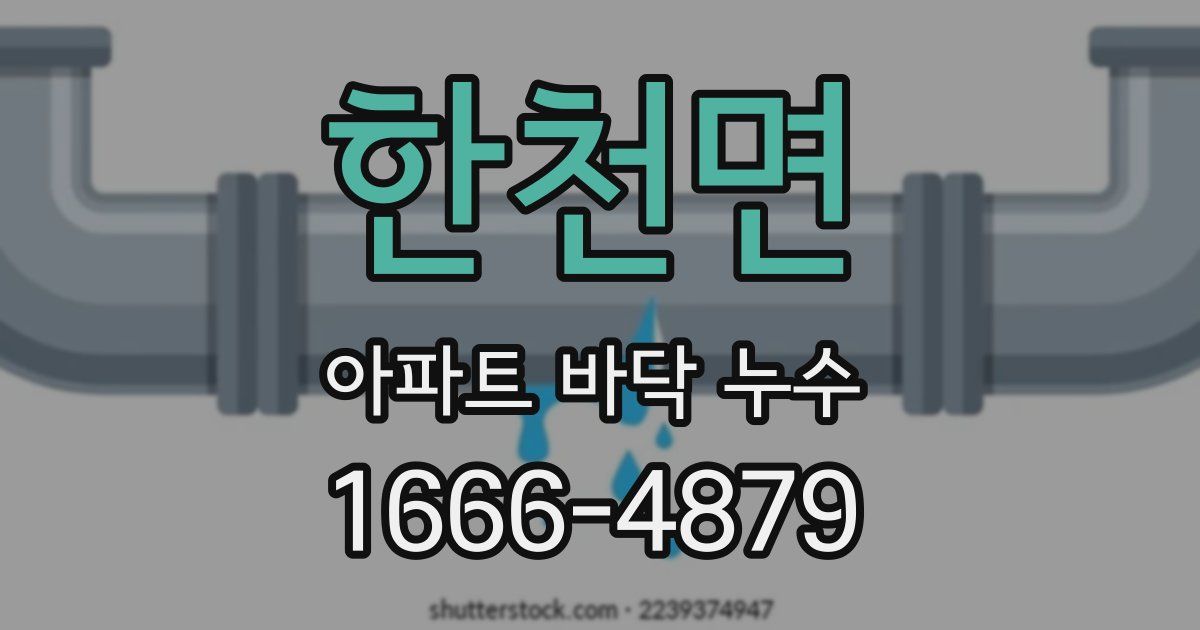 한천면 아파트 바닥 누수