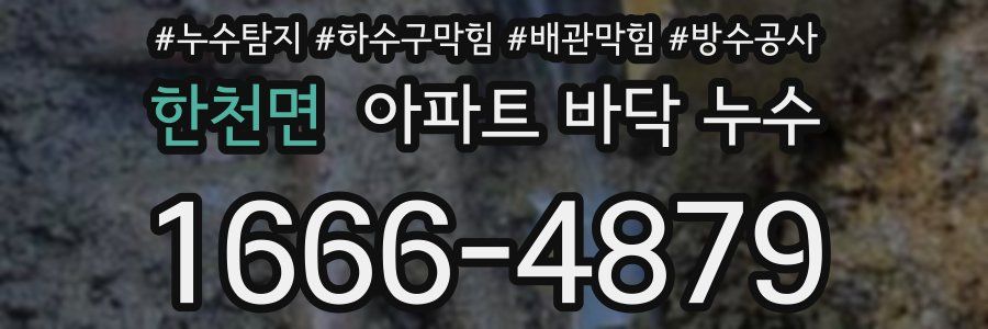 한천면 아파트 바닥 누수