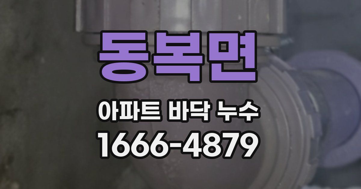 동복면 아파트 바닥 누수