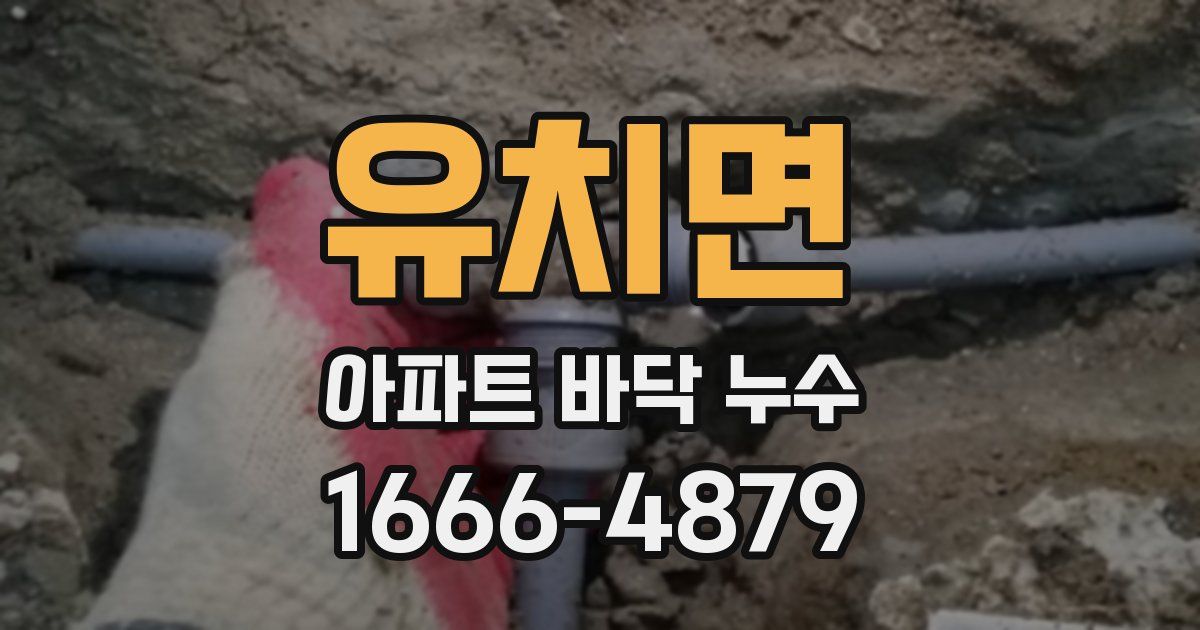 유치면 아파트 바닥 누수