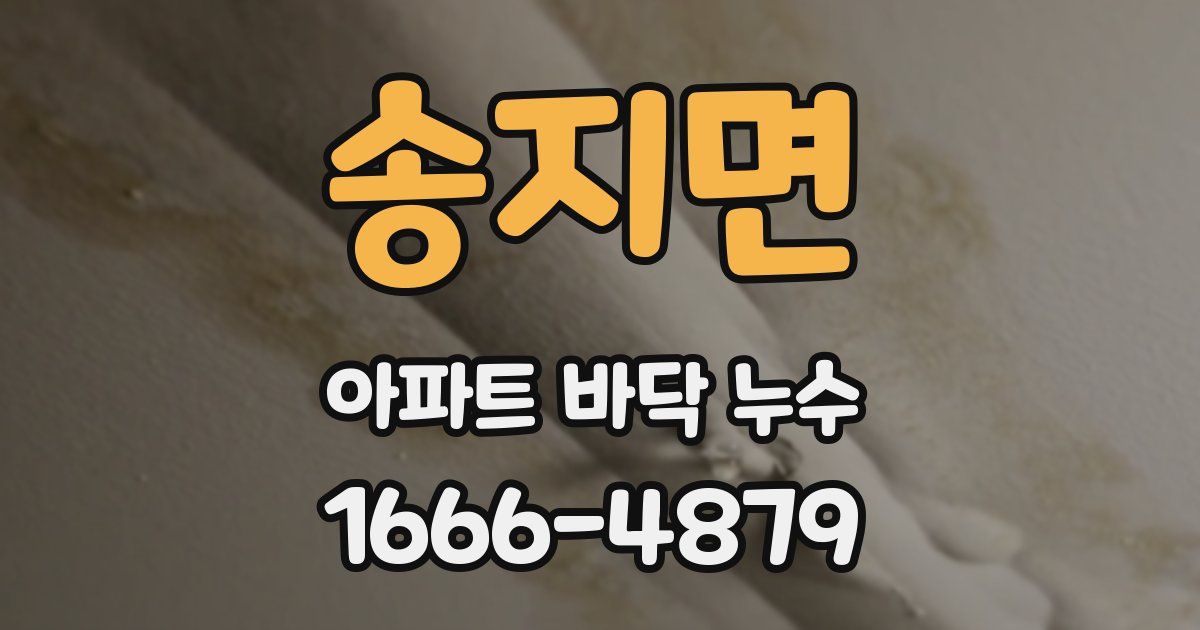 송지면 아파트 바닥 누수