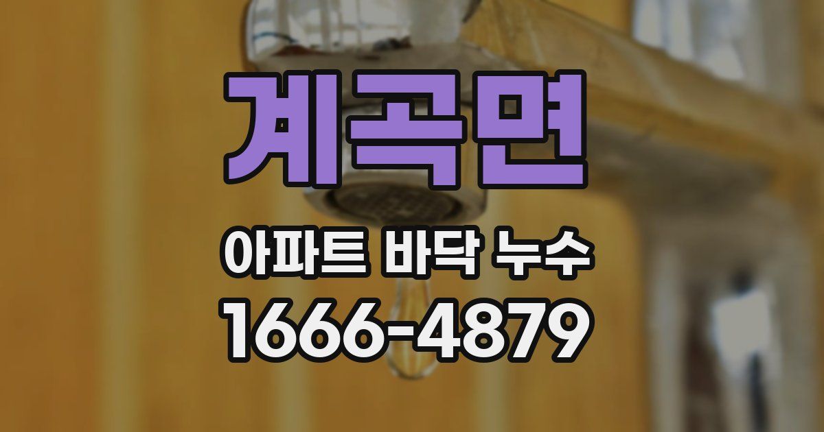 계곡면 아파트 바닥 누수