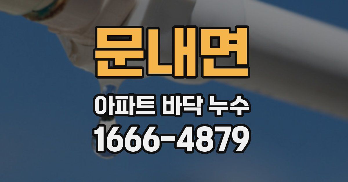 문내면 아파트 바닥 누수