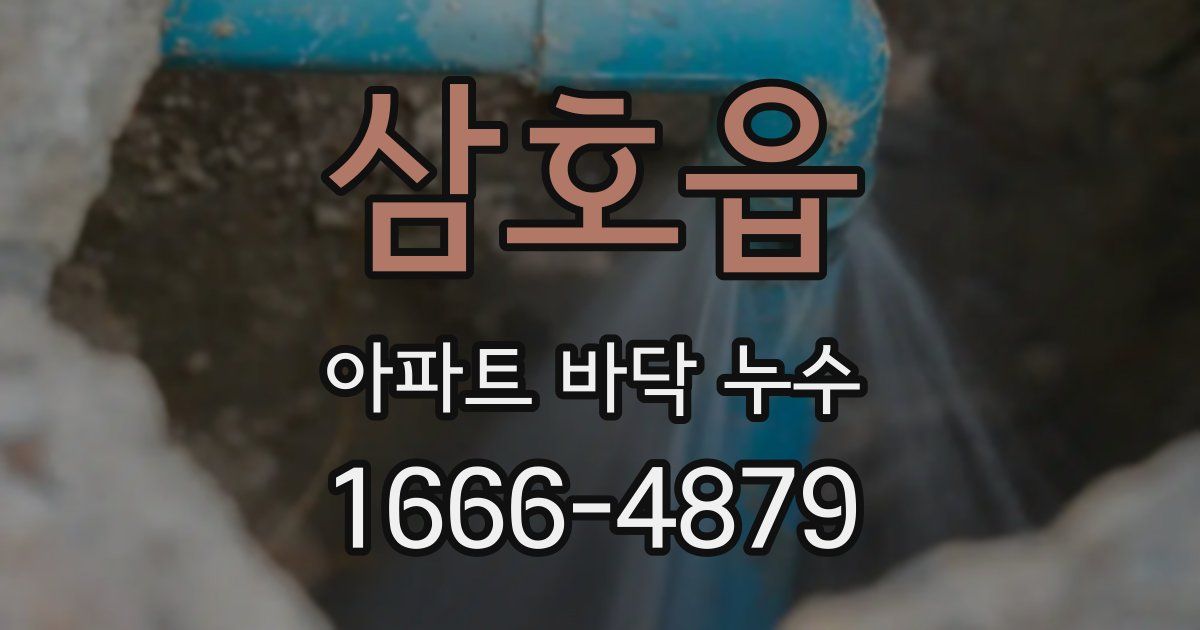 삼호읍 아파트 바닥 누수