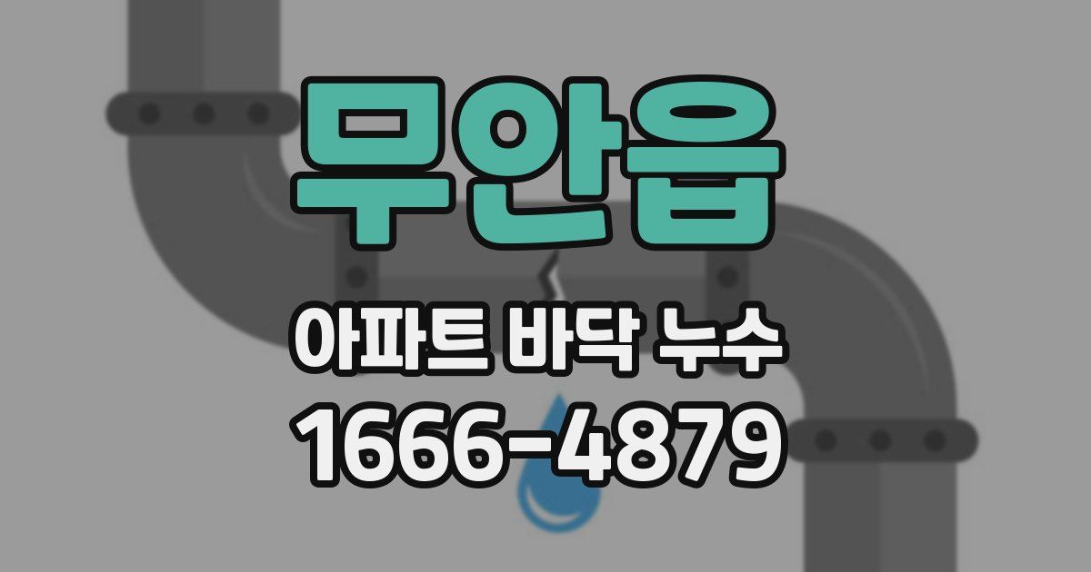 무안읍 아파트 바닥 누수
