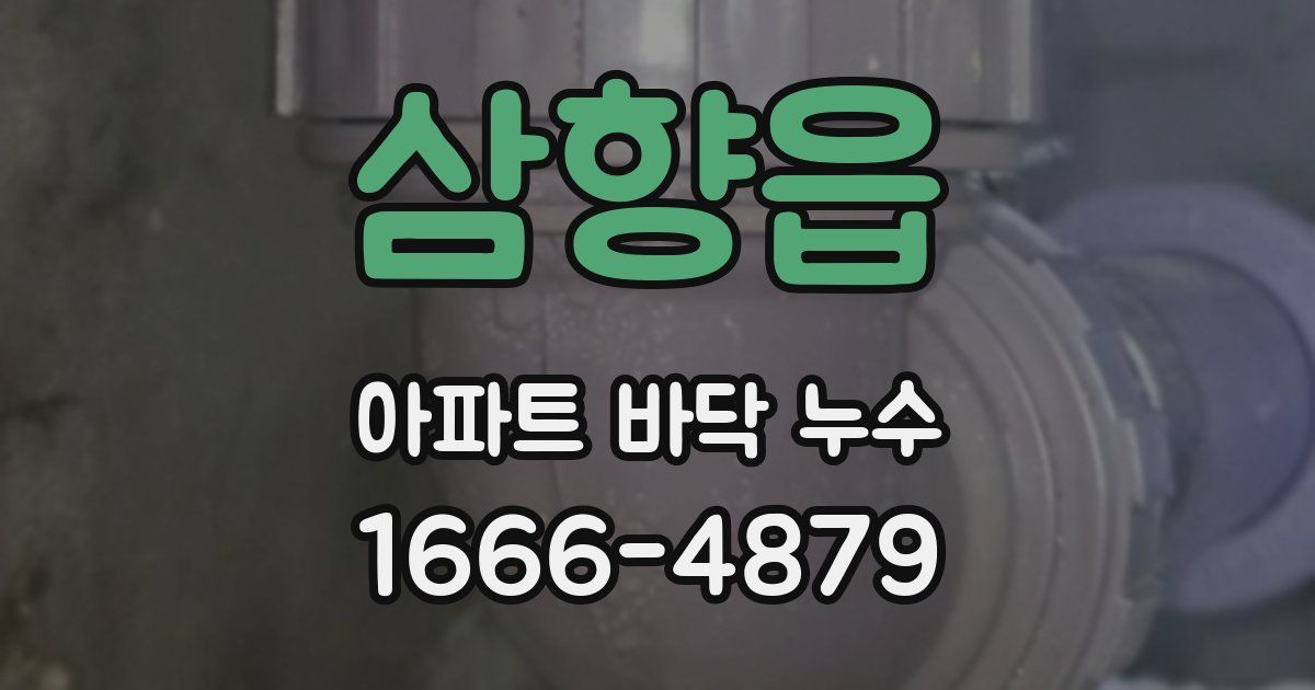 삼향읍 아파트 바닥 누수