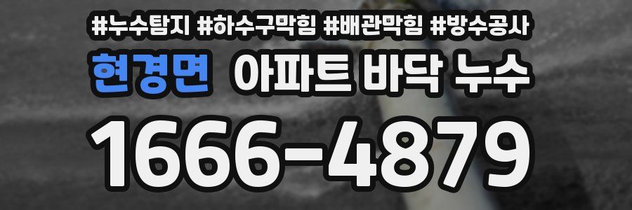 현경면 아파트 바닥 누수